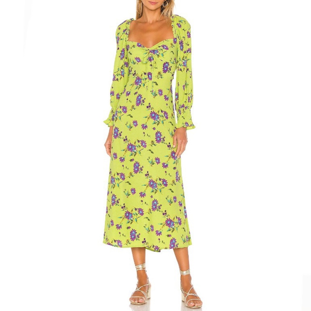 Faithfull The Brand Mathilde floral printed midi dress. 💚